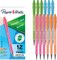 Ballpoint Pens, Made from Recycled Plastic Materials, Assorted Barrel Colors, Medium Point (1.0mm), Black, 12 Count